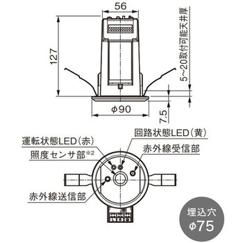 調光コントローラ 照度センサ付(misola/一般調光切替タイプ) 三菱電機