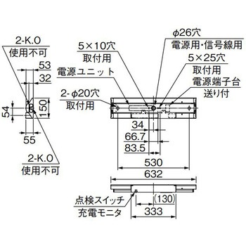 LEDライトユニット形ベースライト 非常用照明器具 20形 直付形 逆富士タイプ 150幅 全長632mmリニューアルサイズ 非常時LED一般出力タイプ 三菱電機
