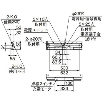 LEDライトユニット形ベースライト 非常用照明器具 20形 直付形 逆富士タイプ 150幅 全長632mmリニューアルサイズ 非常時LED一般出力タイプ 三菱電機