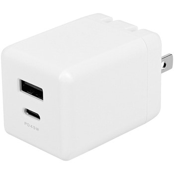 GaN(窒化ガリウム)採用 USB Type-C×1 USB Type-A×1 最大PD45W出力 コンパクト2ポートAC充電器 - OWLTECH(オウルテック)