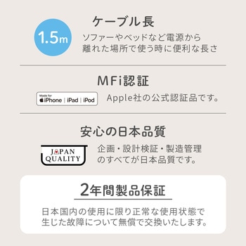 超やわらかで断線に強い 耐屈曲3万回以上 急速充電2.4A/データ転送 USB Type-A to Lightning シリコンケーブル OWLTECH(オウルテック)