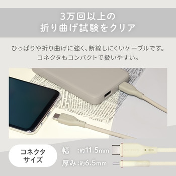 超やわらかで断線に強い 耐屈曲3万回以上 PD60W充電/データ転送 USB Type-C to USB Type-C シリコンケーブル OWLTECH(オウルテック)