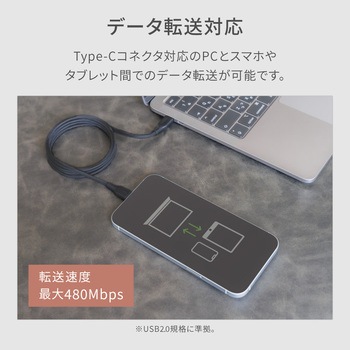 磁力でまとまる PD60W充電/データ転送 USB Type-C to USB Type-C マグネットケーブル OWLTECH(オウルテック)