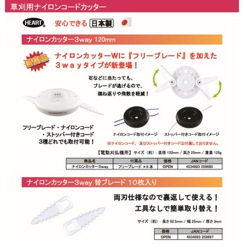 クリーンホワイト 充電刈払機用ブレードカッター ハートフルジャパン
