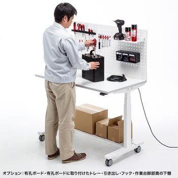 作業台_電動昇降バッテリー搭載 サンワサプライ