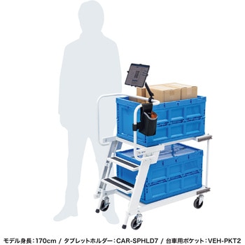 カート_ピッキング用ステップ付き サンワサプライ