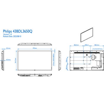 43型液晶ディスプレイ+対応スタンドセット Philips