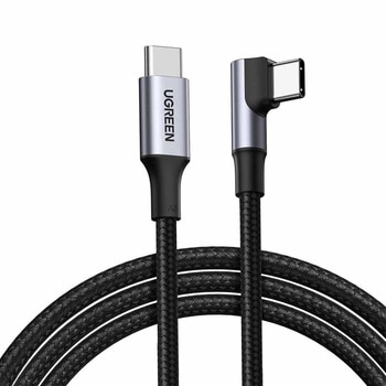 UGREEN USB-C to USB-C L字ケーブル 3m 100W Black 70645 UGREEN