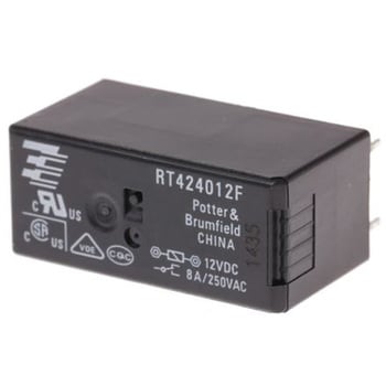 RT424012F TE Connectivity パワーリレー 12V dc， 2c接点 基板実装タイプ TE CONNECTIVITY ...