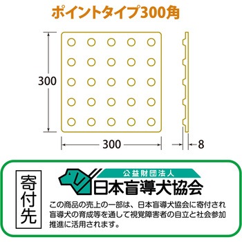 点字パネル(P) 警告(点)黄 300×300×t8mm グリーンクロス