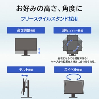ワイド液晶ディスプレイ 23.8型/1920×1080/HDMI×2、DisplayPort×1/ブラック/スピーカー：あり/見やすい位置に調整できる/100Hz対応/フリースタイルスタンド I ・O DATA(アイ・オー・データ)