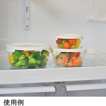 耐熱ガラス製保存容器 丸 オフホワイト 3個×18セット入 HARIO