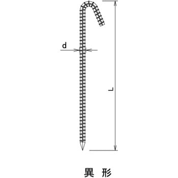 異形ロープ止め J型 (10本入) ダイドーハント(大同製鋲所)