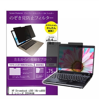 マグネット式 覗き見防止 プライバシー フィルター HP Chromebook x360 14b-cd0000 シリーズ 2024年版 14インチ 保護 フィルム のぞき見防止 メディアフューチャー