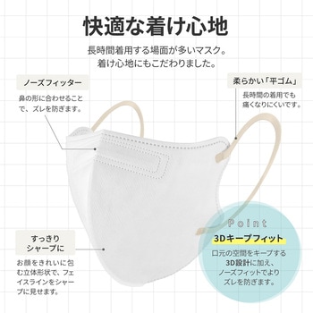 不織布マスク 「W COLOR MASK」 3D キープフィット ふつうサイズ(個包装) 20枚入り プラスライフ