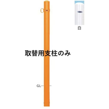 ピラー型スタンダード(スチールタイプ) 焼付塗装 52-PK取替用支柱 帝金