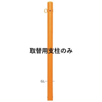 ピラー型スタンダード(スチールタイプ) 焼付塗装 52-PK取替用支柱 帝金