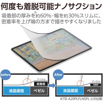 13インチ iPad Air (M2) フィルム ペーパーライク 着脱式 ケント紙 アンチグレア ブルーライトカット エレコム