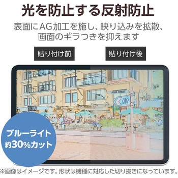 13インチ iPad Air (M2) フィルム ペーパーライク 着脱式 ケント紙 アンチグレア ブルーライトカット エレコム