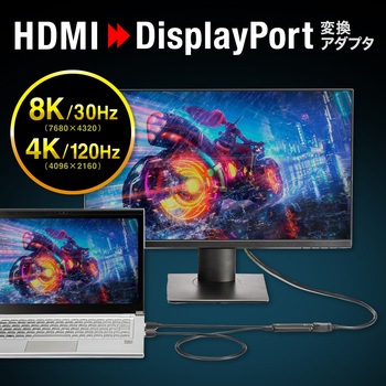 変換アダプタ_HDMI-DisplayPort サンワサプライ
