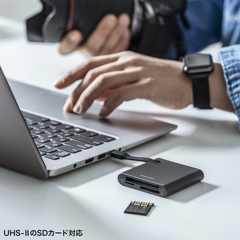 カードリーダー_USB TypeC_UHS-II対応SD4.0 サンワサプライ