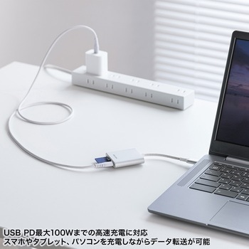 カードリーダー_USB TypeC_USB PD充電対応 サンワサプライ