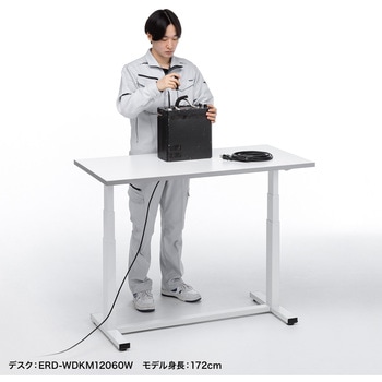 作業台_電動昇降_メラミン化粧板 サンワサプライ