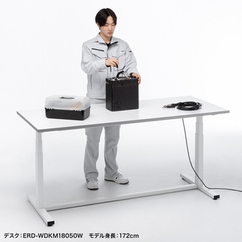 作業台_電動昇降_メラミン化粧板 サンワサプライ