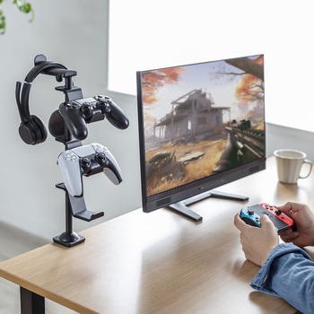 スタンド_ゲームコントローラー用_ヘッドフォンホルダー付き サンワサプライ