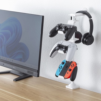 スタンド_ゲームコントローラー用_ヘッドフォンホルダー付き サンワサプライ