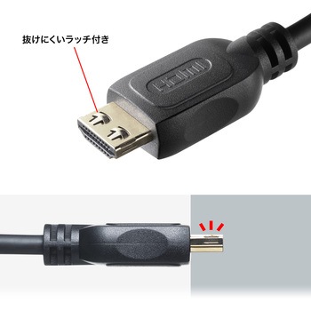 HDMIケーブル_ラッチ付き サンワサプライ