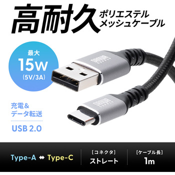 USBTypeC-Aケーブル_USB2.0 サンワサプライ