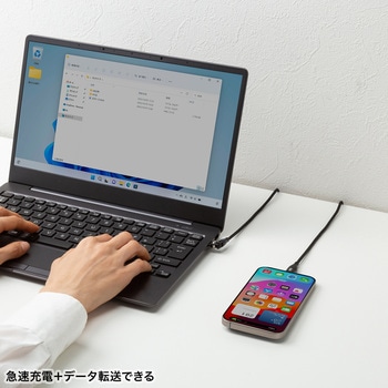 USBTypeCケーブル_USB2.0_回転 サンワサプライ