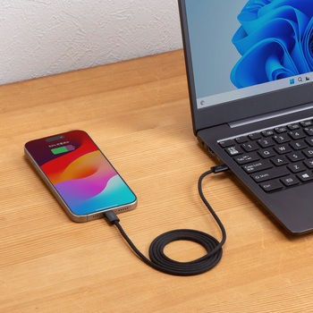 USBTypeCケーブル_USB2.0_シリコンメッシュ サンワサプライ