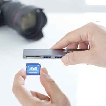 USBハブ_USB 5Gbps_カードリーダー付き サンワサプライ
