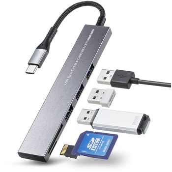 USBハブ_USB 5Gbps_カードリーダー付き サンワサプライ