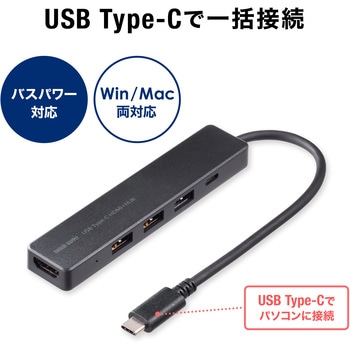 USBハブ_USB 5Gbps_HDMIポート付き サンワサプライ