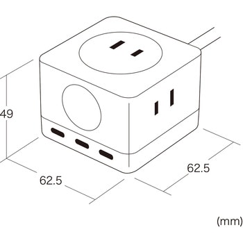 電源タップ_USB急速充電機能付き_GaN PD67W サンワサプライ