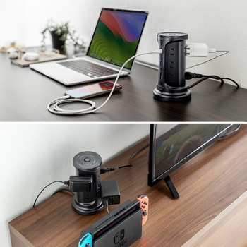 電源タップ_PD30W充電機能付き_タワー型 サンワサプライ