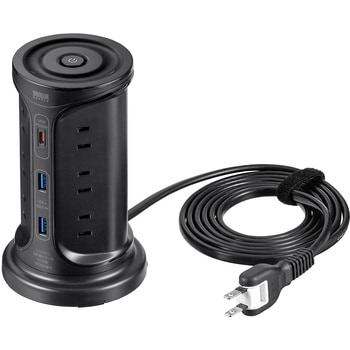 電源タップ_PD30W充電機能付き_タワー型 サンワサプライ