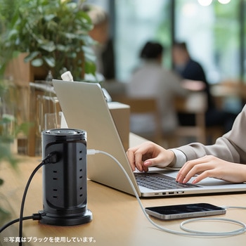 電源タップ_PD30W充電機能付き_タワー型 サンワサプライ