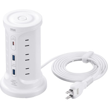電源タップ_PD30W充電機能付き_タワー型 サンワサプライ