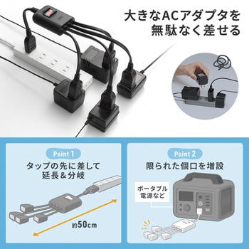 電源延長コード_一括集中スイッチ付き サンワサプライ