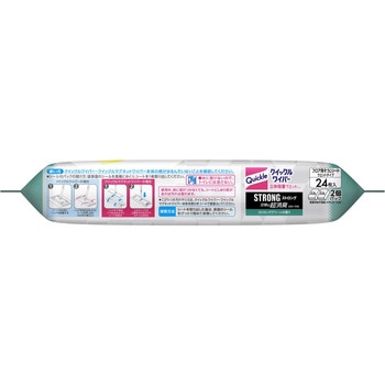 クイックルワイパー 立体吸着ウエットシート ストロング 消臭EX 24枚入 花王