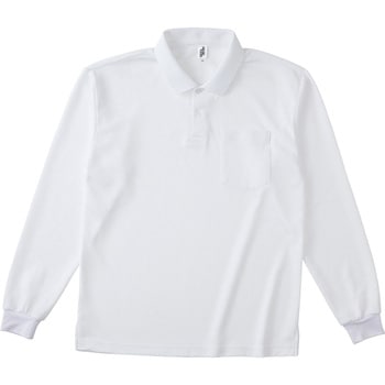 ポケット付き長袖アクティブポロシャツ ホワイト 4XL フェリック