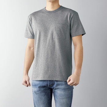 オープンエンド マックスウェイト バインダーネックポケットTシャツ ヘザーグレー M フェリック