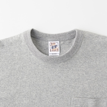 オープンエンド マックスウェイト バインダーネックポケットTシャツ ヘザーグレー M フェリック