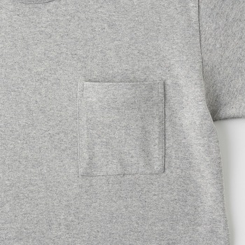 オープンエンド マックスウェイト バインダーネックポケットTシャツ ヘザーグレー M フェリック