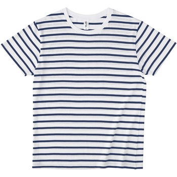 ナローボーダーTシャツ ホワイト/ネイビー M フェリック