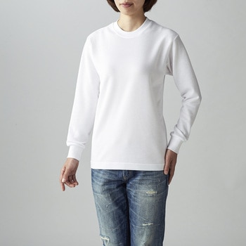 ハニカム長袖Tシャツ(リブ有) ホワイト M フェリック